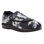 Propet Women's Cush 'N Foot Slippers - Black-floral — 3