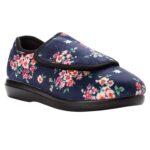 Propet Women's Cush 'N Foot Slippers - Black-floral — 1