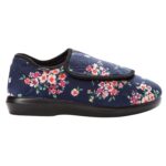 Propet Women's Cush 'N Foot Slippers - Black-floral — 8