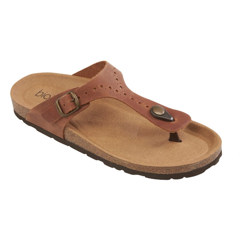 Biotime Women's Brooke Leather Sandals - Cognac