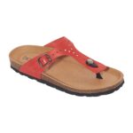 Biotime Women's Brooke Leather Sandals - Red — 3