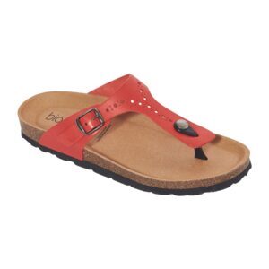 Biotime Women's Brooke Leather Sandals - Red