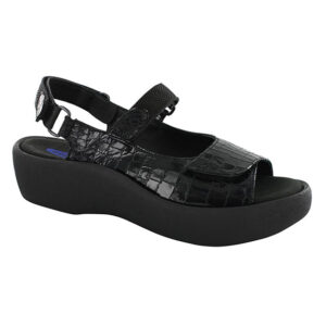 Wolky Women's Jewel Sandals - Anthracite-micro-croco-patent