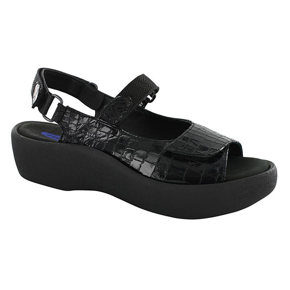 Wolky Women's Jewel Sandals - Anthracite-micro-croco-patent