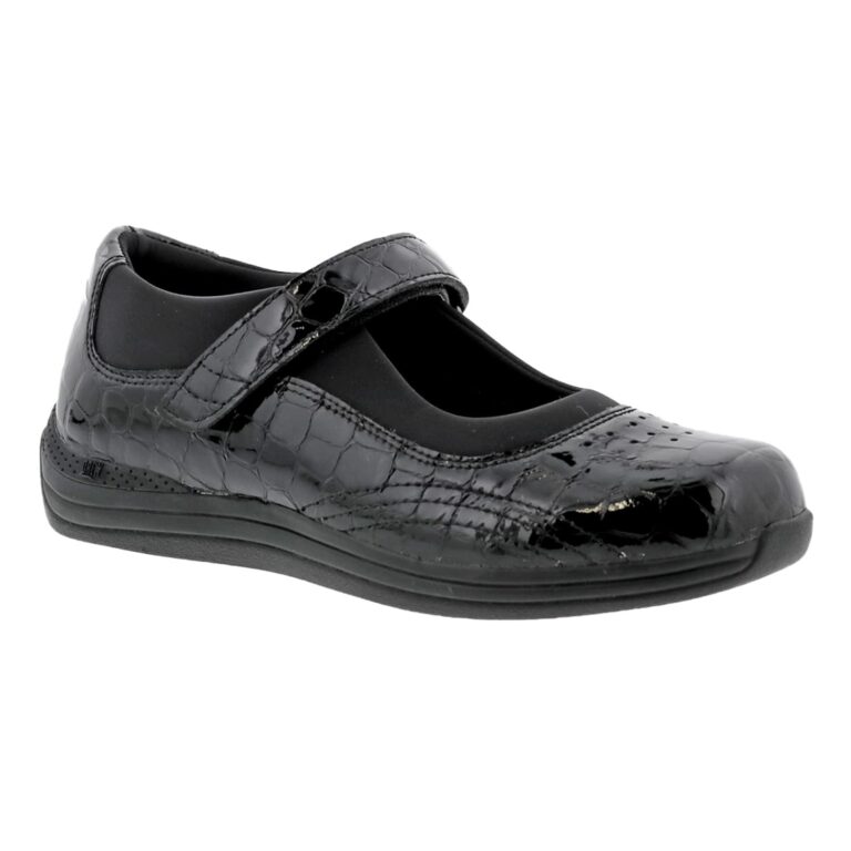 Drew Women's Rose Shoes - Black-croc-patent
