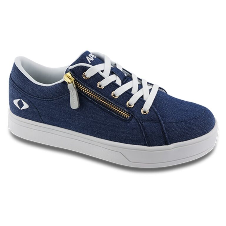 Apex Women's Blutcher Canvas Zip Shoes - Navy