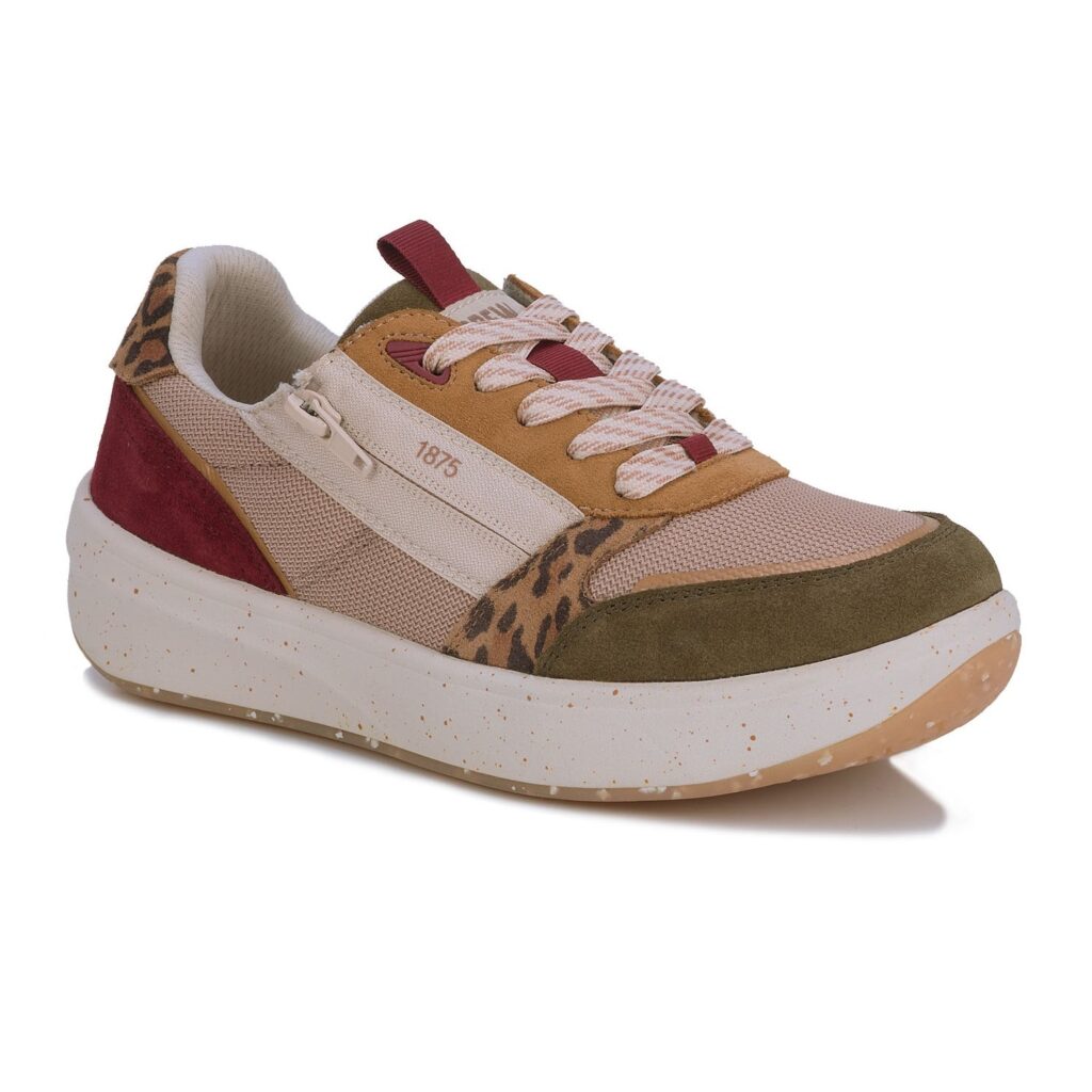 Drew Women's Happy Shoes - Olive-leopard