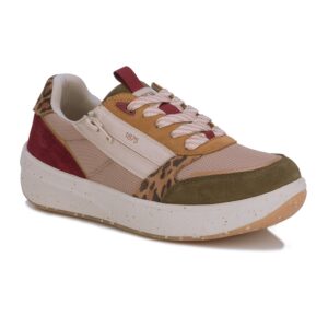 Drew Women's Happy Shoes - Olive-leopard