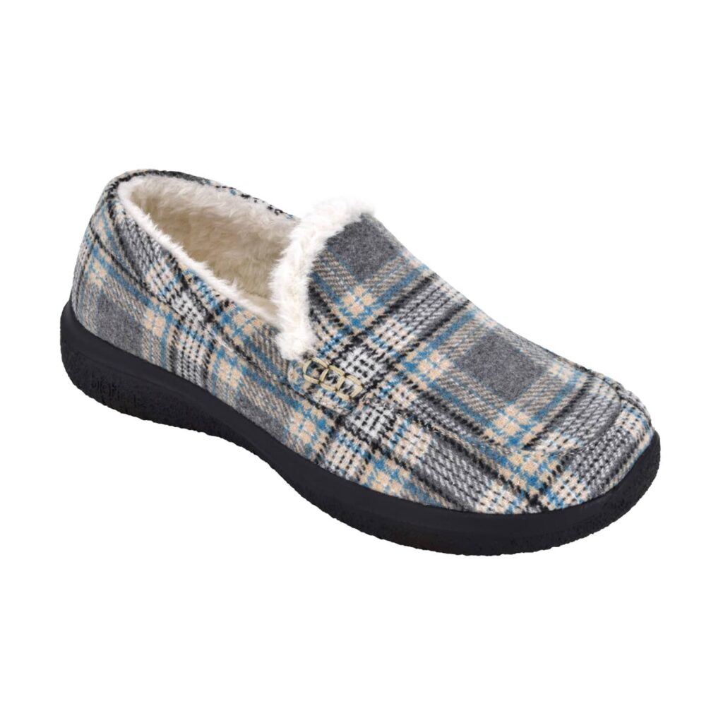 Biotime Women's Plaid Slippers - Light-grey