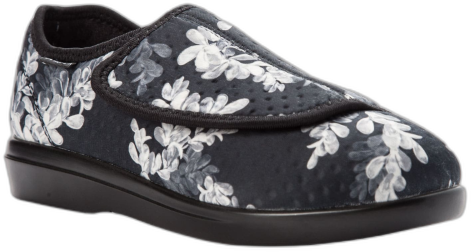 Propet Women's Cush 'N Foot Slippers - Black-floral