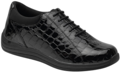 Drew Women's Tulip Shoes - Black-croc-patent