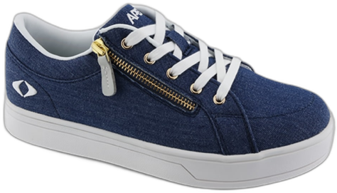 Apex Women's Blutcher Canvas Zip Shoes - Navy