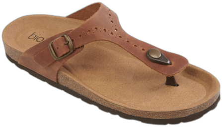 Biotime Women's Brooke Leather Sandals - Cognac