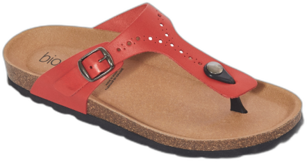 Biotime Women's Brooke Leather Sandals - Red