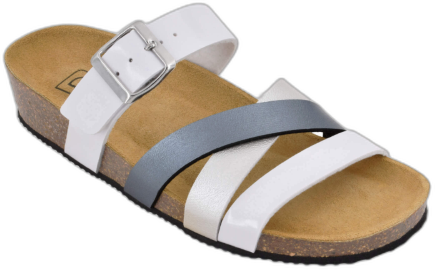 Biotime Women's Micha Sandals - White-patent-pewter