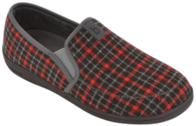 Biotime Men's Myles Slippers - Burgundy-plaid